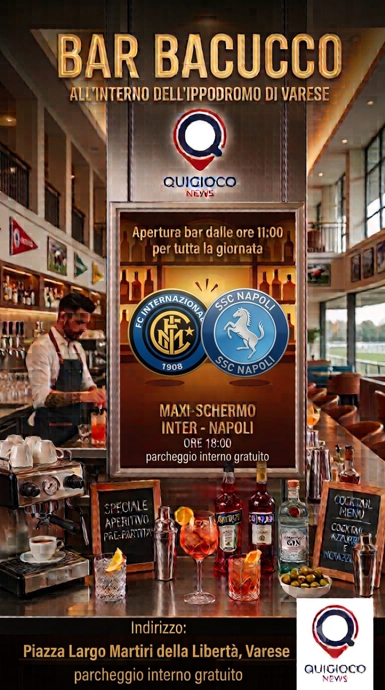 Locandina Bar Bacucco all'interno dell'Ippodromo di Varese